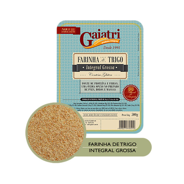 Farinha de trigo integral fina 500g l Gaiatri