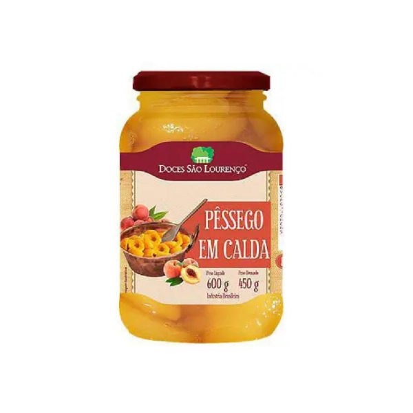 Pêssego em calda 450g 600g l São Lourenço