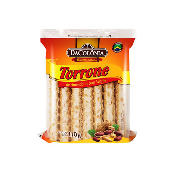 Torrone de amendoim com waffer 110g l DaColônia